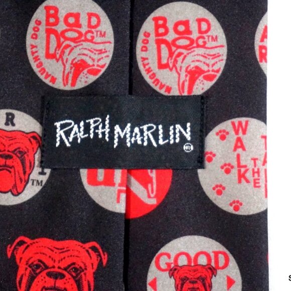 Red Dog Beer Silk Men's Neck Tie by Ralph Marlin Style EUC - Picture 5 of 9